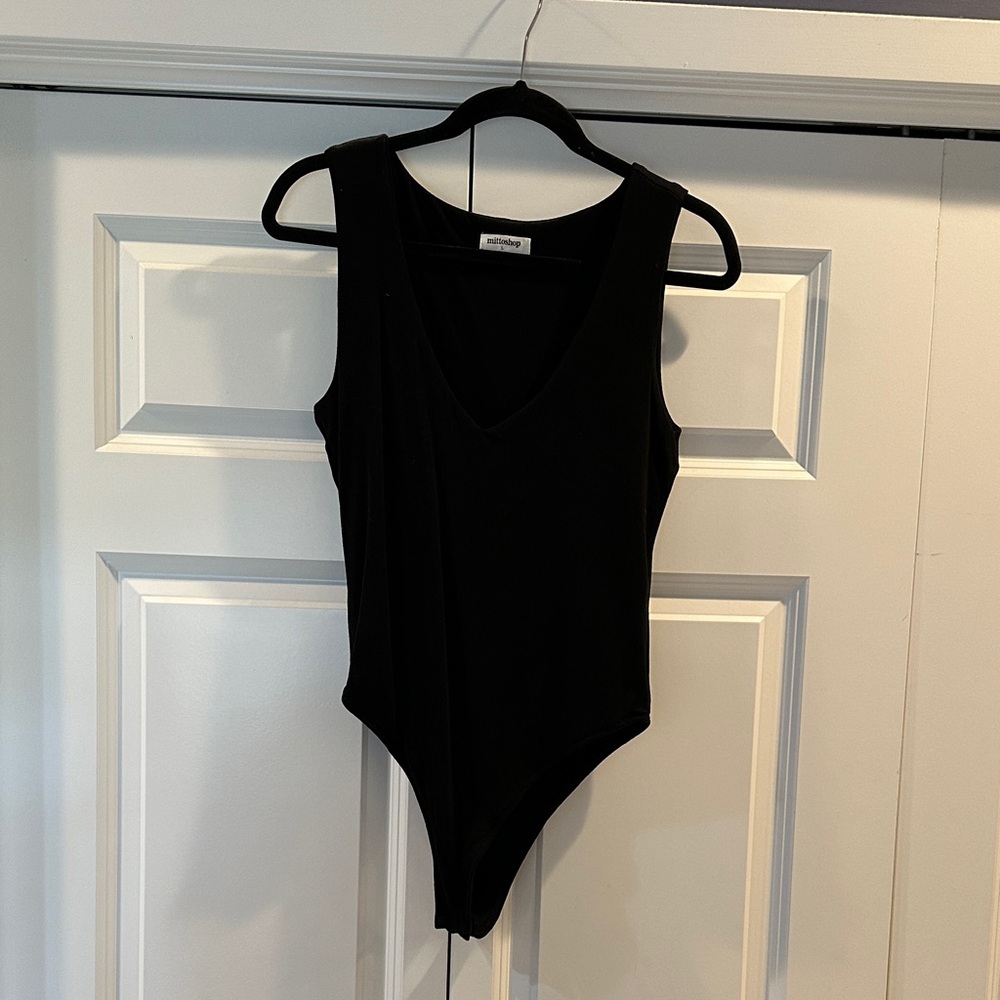 Mittoshop Black Vneck Bodysuit